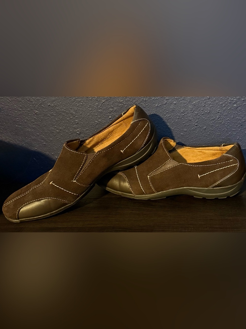 Natural Soul Women's Brown Suede Slip-On Loafers